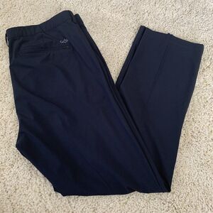 QOR Pants Mens 38x31 meas. Navy Blue Tech Wicking Golf Odor Control Lightweight